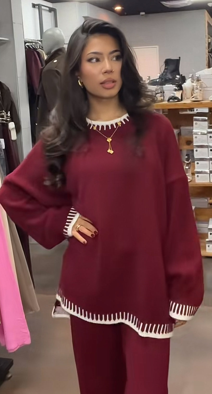 Gemütliches Strickset - Pullover & Hose Set