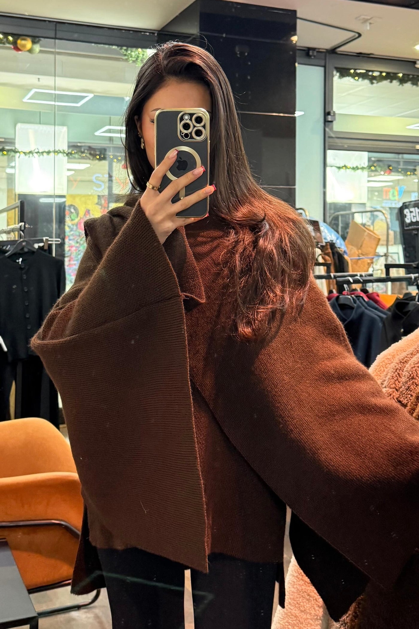 Strick Cape mit Schal