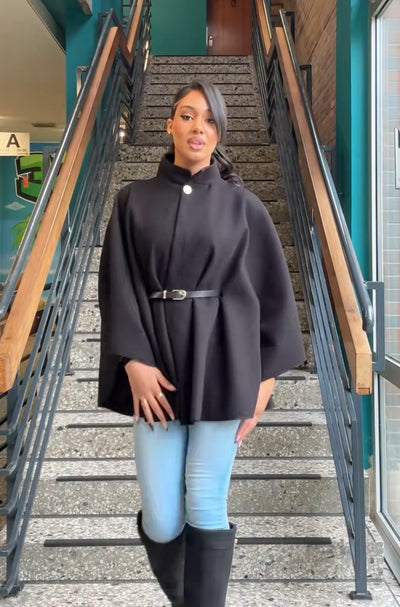 Poncho Midi mit Gürtel