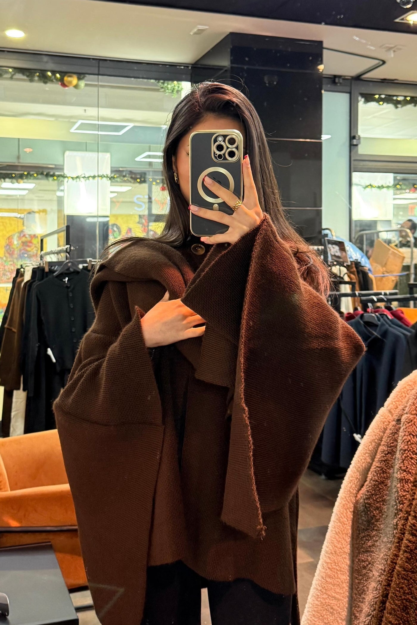 Strick Cape mit Schal