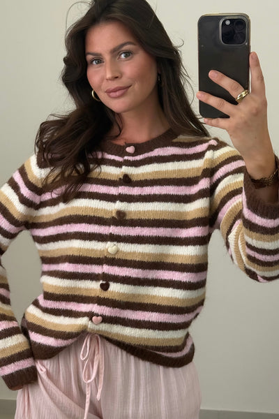 Streifenpullover mit Knopfleiste