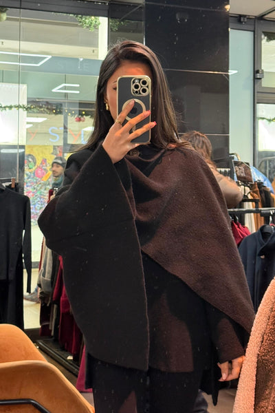 Strick Cape mit Schal