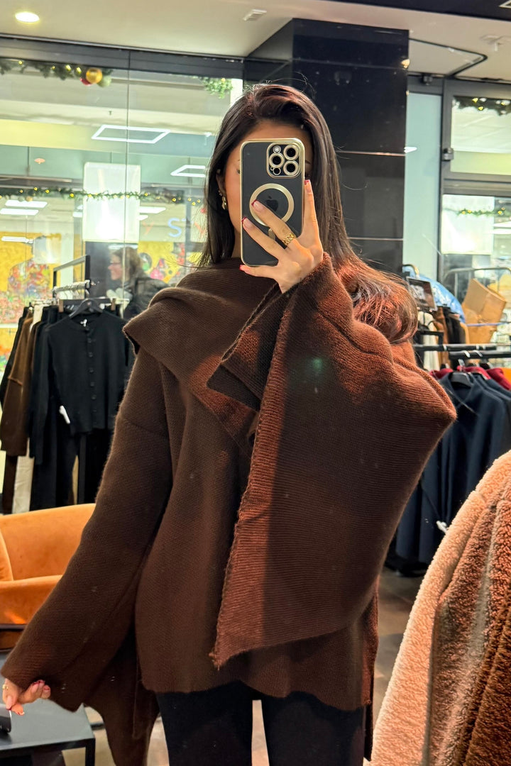 Strick Cape mit Schal