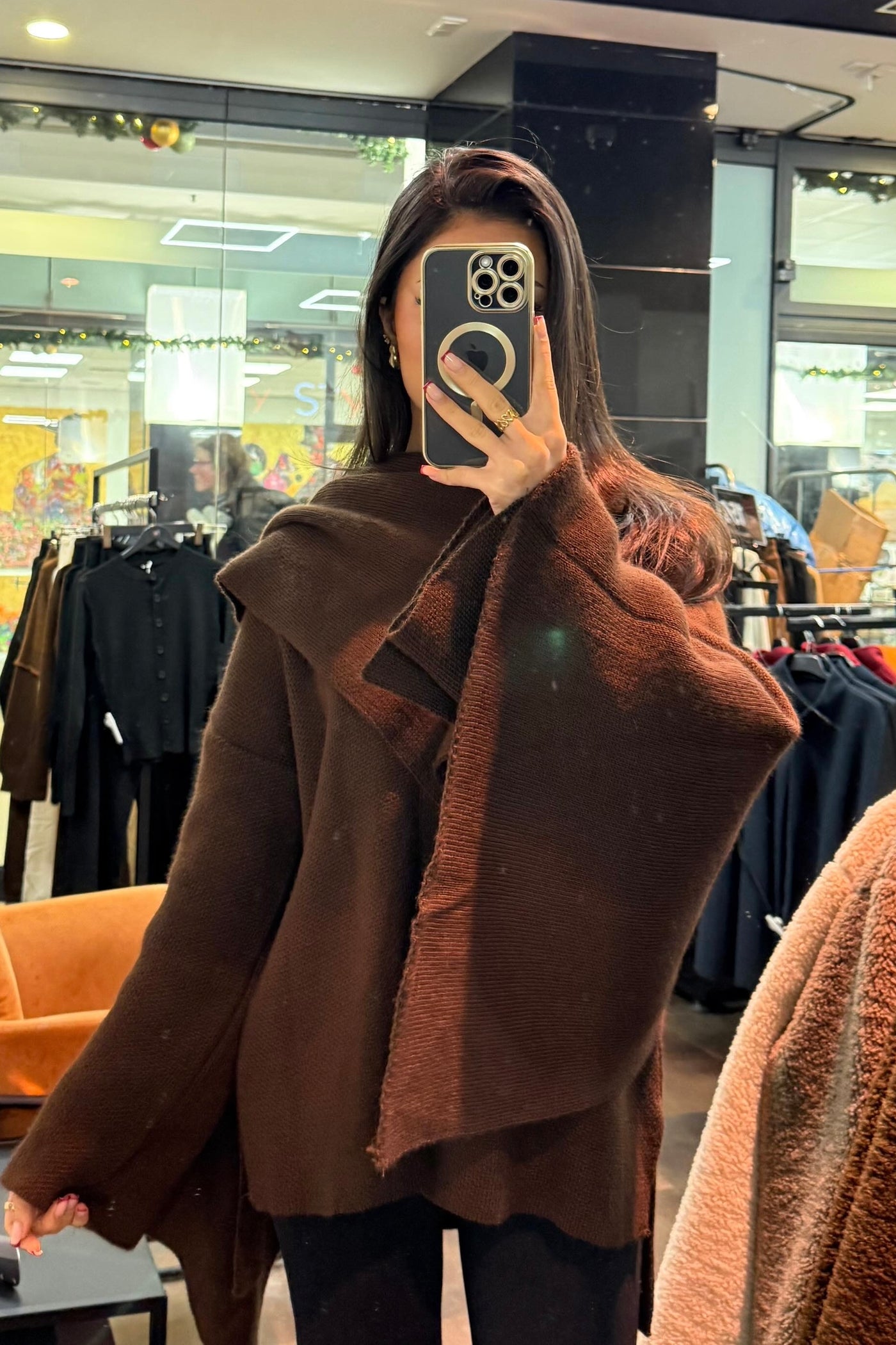 Strick Cape mit Schal