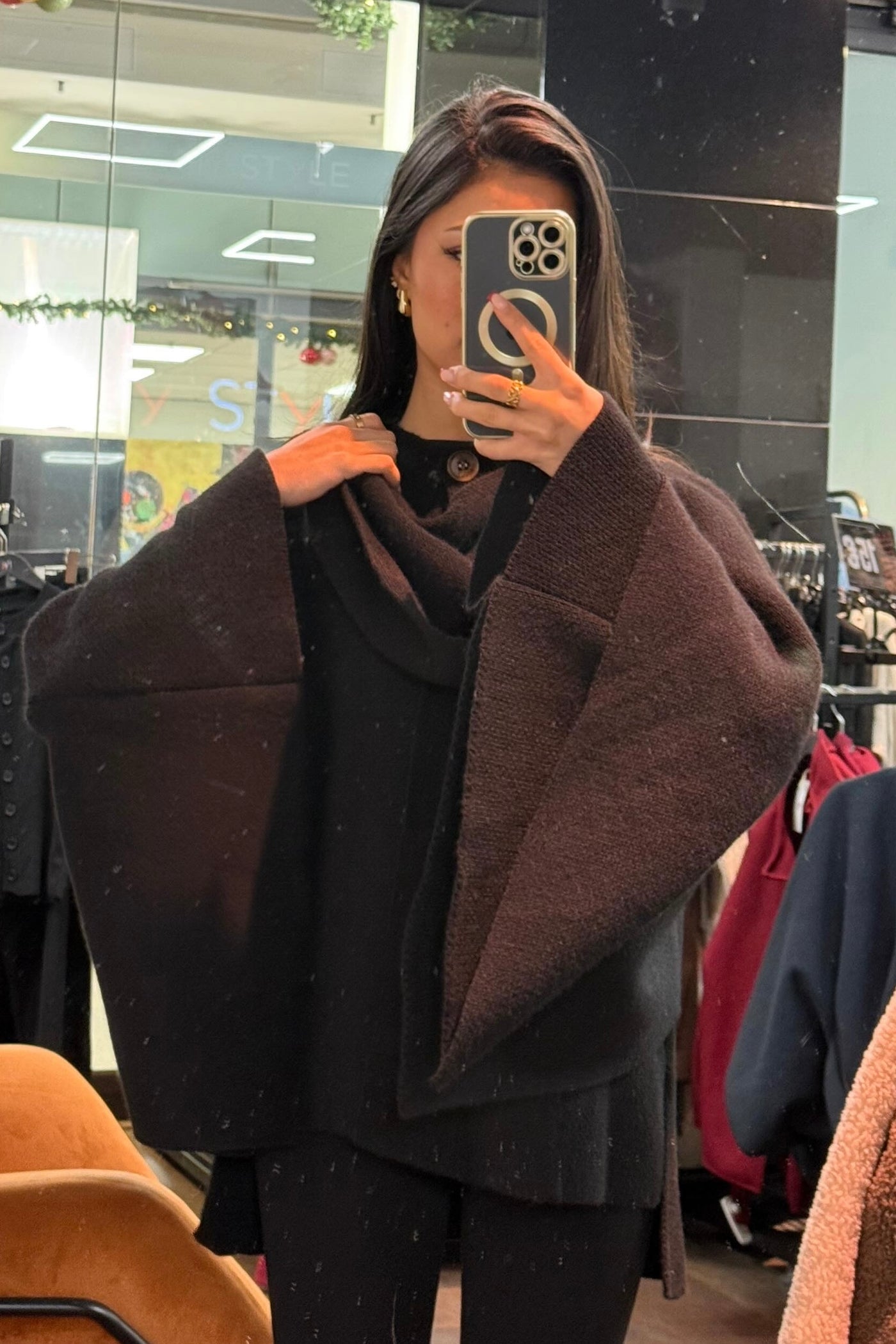 Strick Cape mit Schal