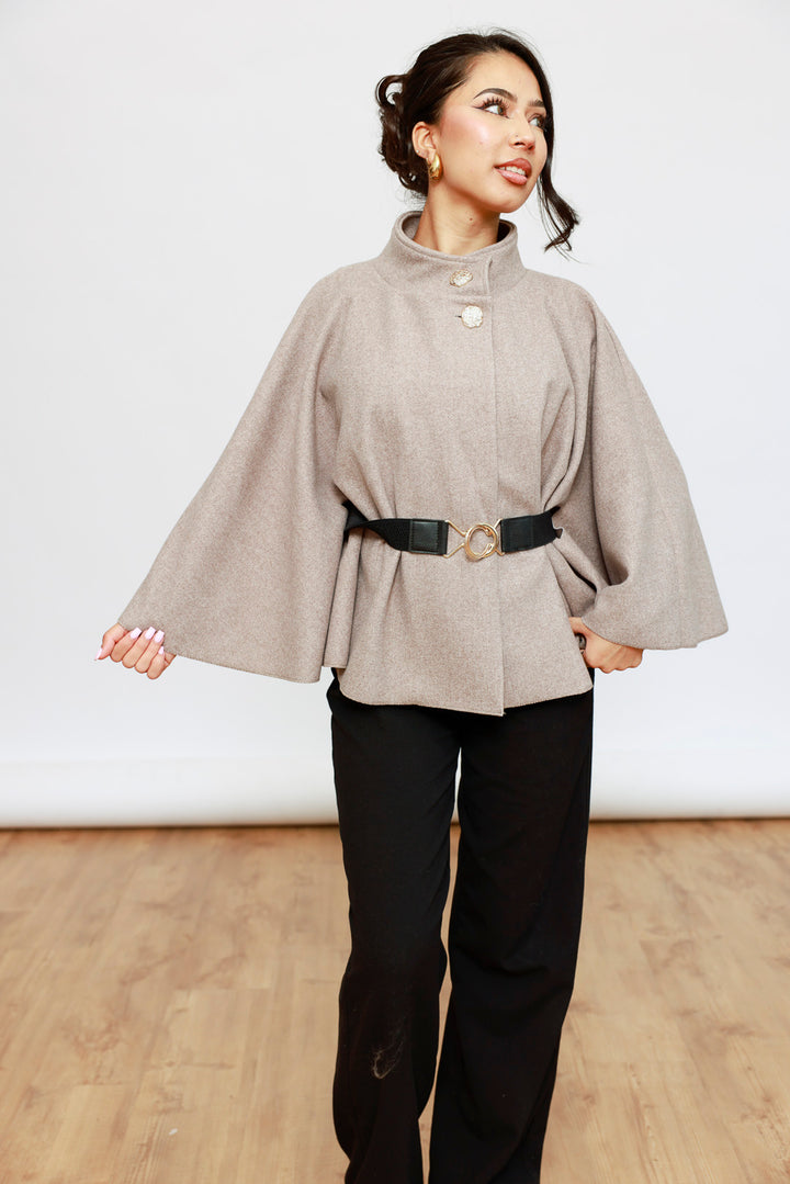 Poncho kurz mit Gürtel