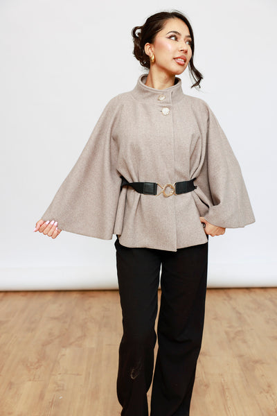 Poncho kurz mit Gürtel