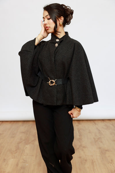 Poncho kurz mit Gürtel