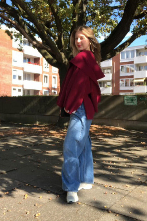 Cape Jacke mit Schal