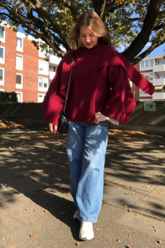 Cape Jacke mit Schal