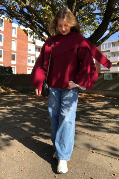 Cape Jacke mit Schal