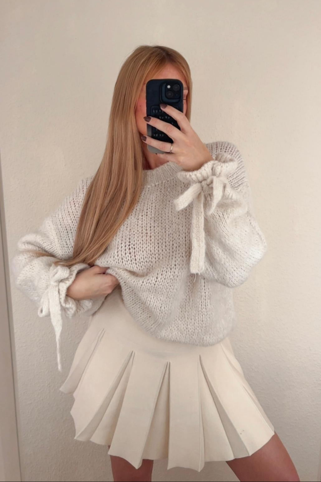 Strickpullover mit Schleifendetail