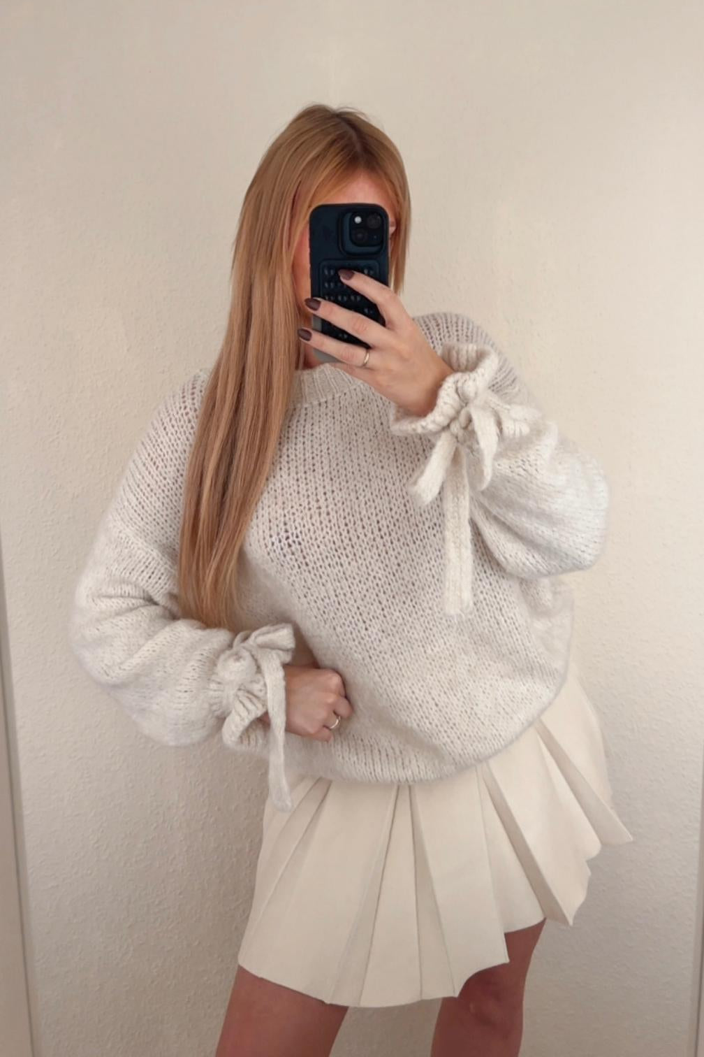 Strickpullover mit Schleifendetail