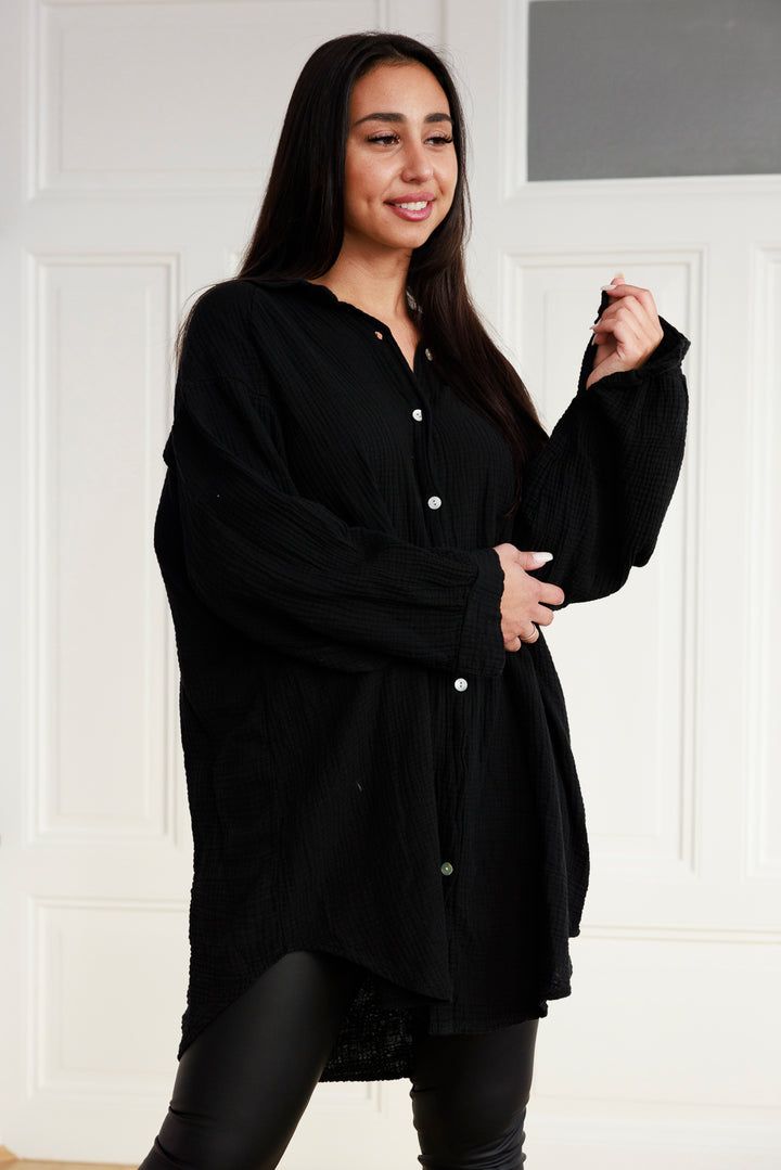 Lange Musselin Bluse - mystylemode.de