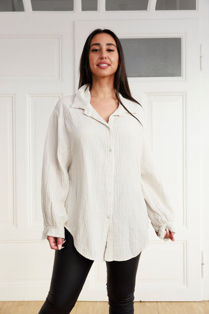 Kurze Musselin Bluse - mystylemode.de