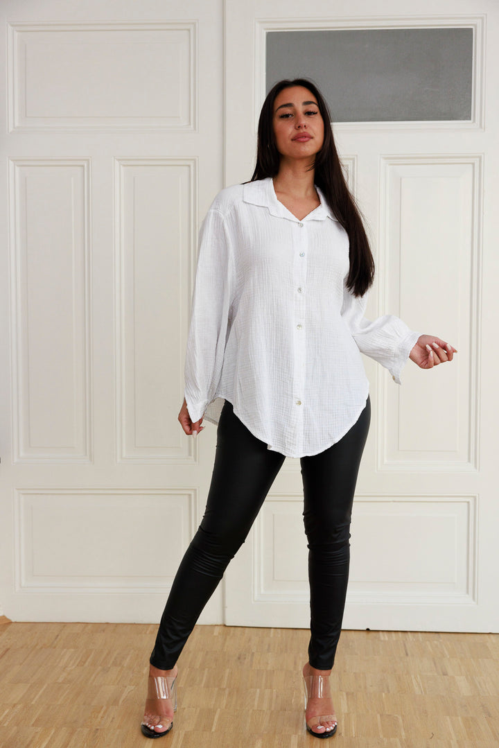 Kurze Musselin Bluse - mystylemode.de