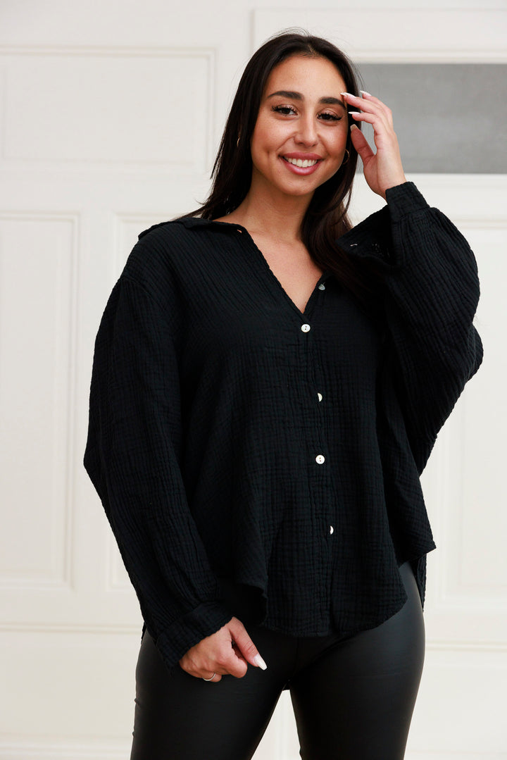 Kurze Musselin Bluse - mystylemode.de