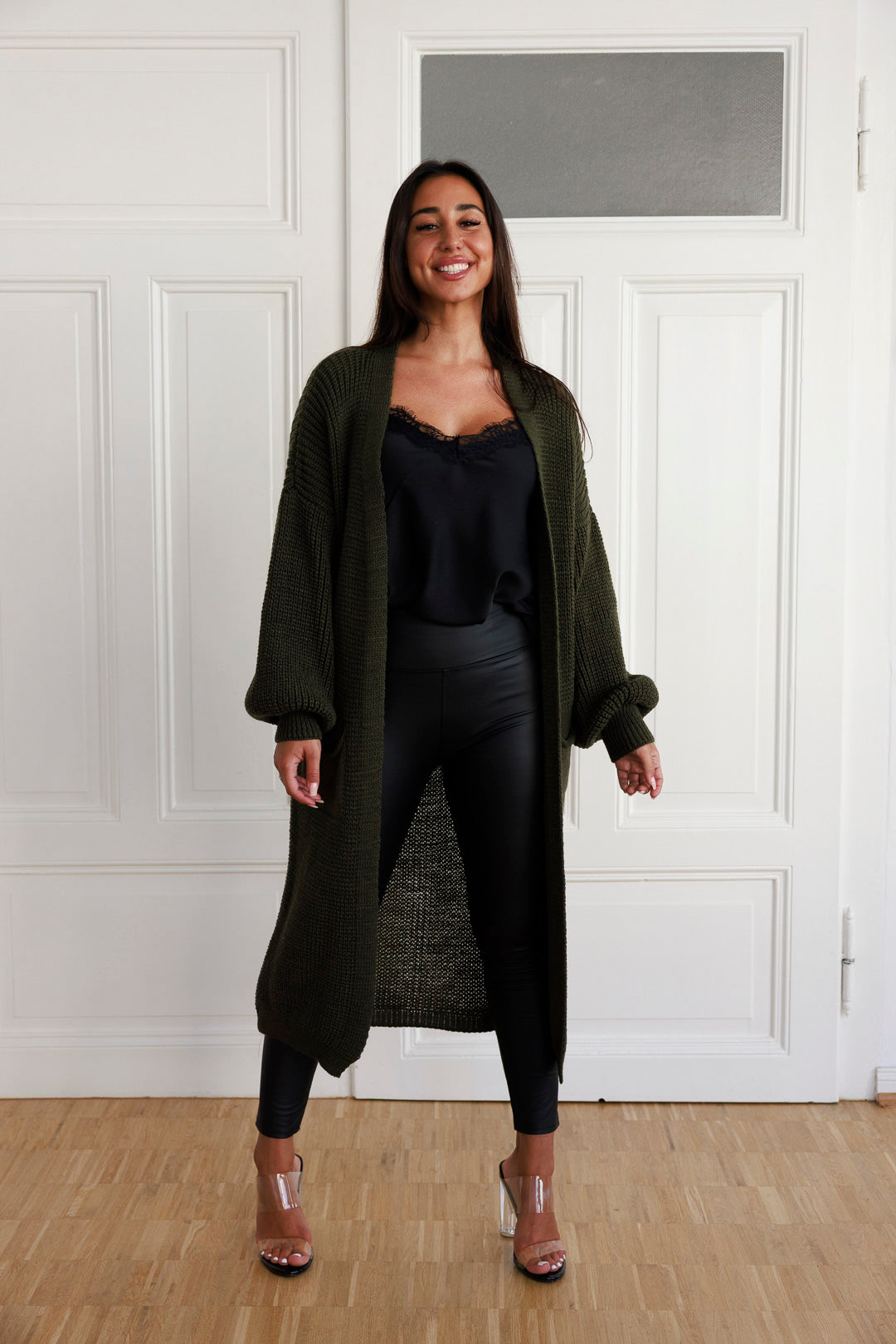Maxi Strickjacke mit Ballonärmel - mystylemode.de