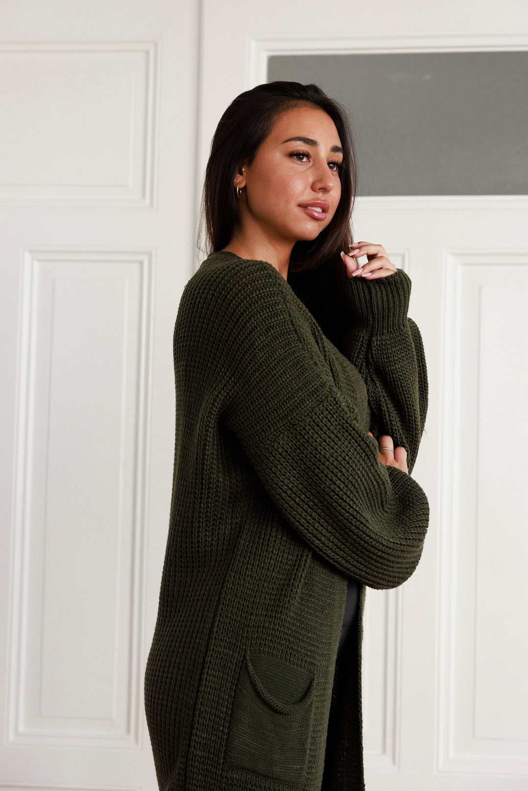 Maxi Strickjacke mit Ballonärmel - mystylemode.de