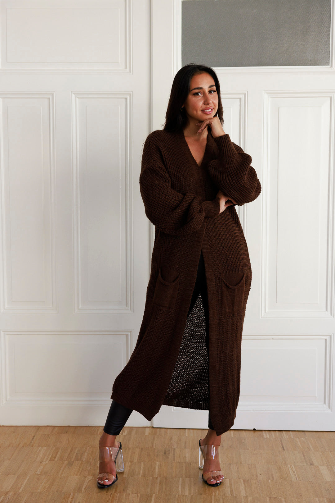 Maxi Strickjacke mit Ballonärmel - mystylemode.de