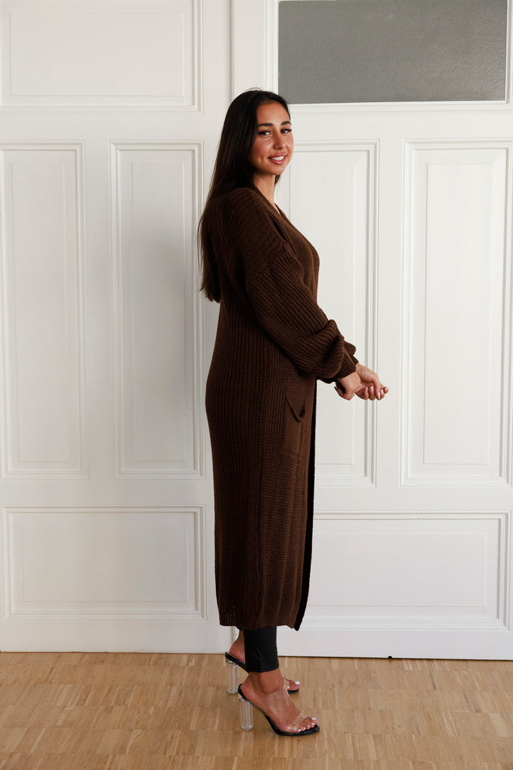 Maxi Strickjacke mit Ballonärmel - mystylemode.de