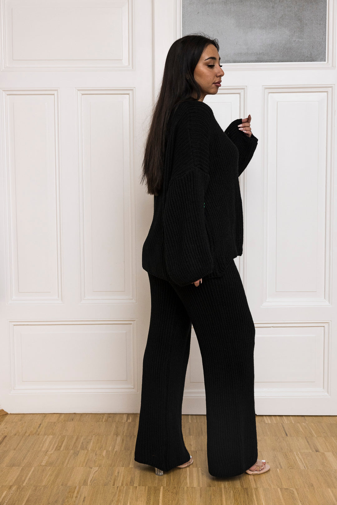 Strick Set - Oversize Strickjacke &amp; Schlaghose - mystylemode.de