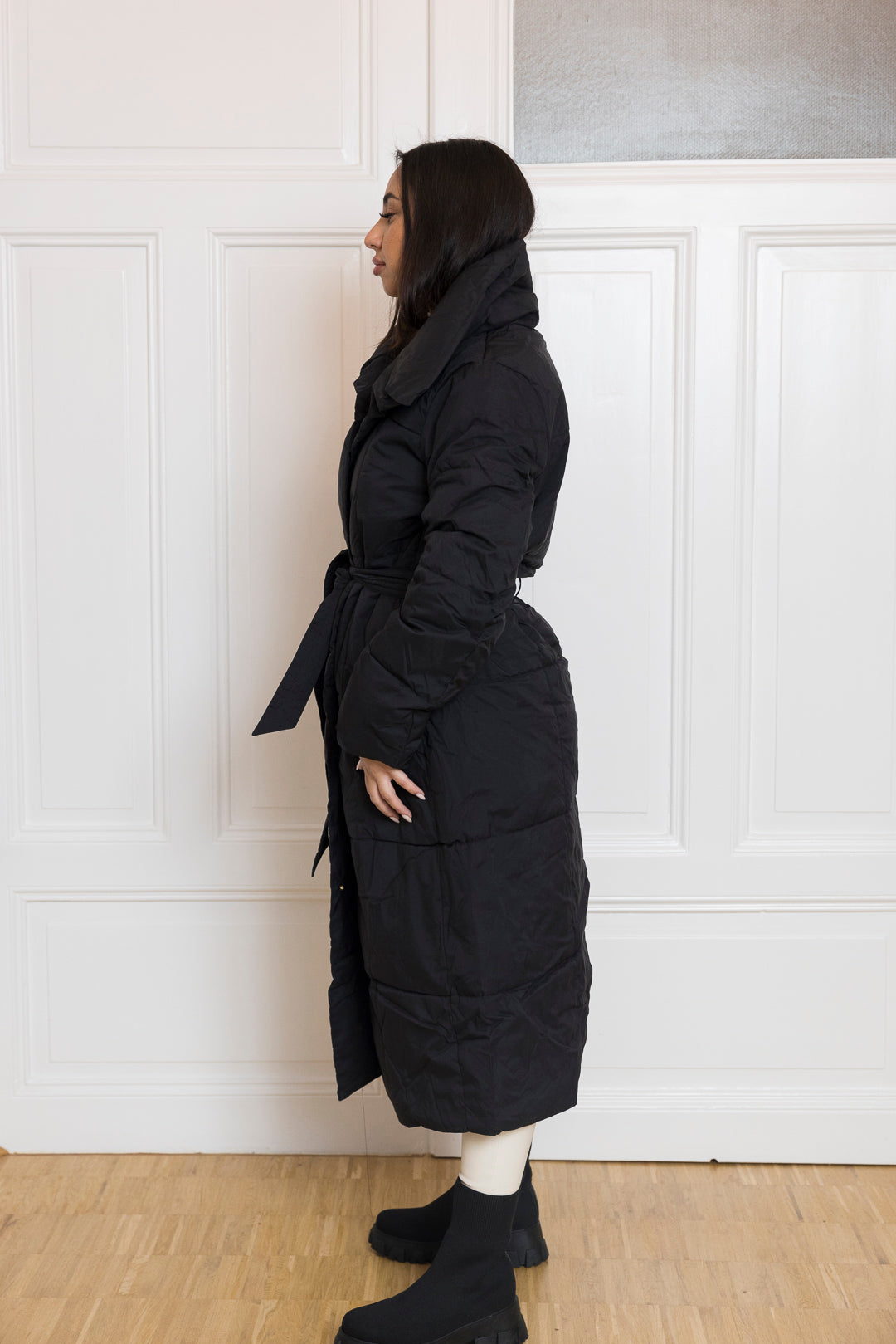 Langer gesteppter Mantel zum binden - mystylemode.de