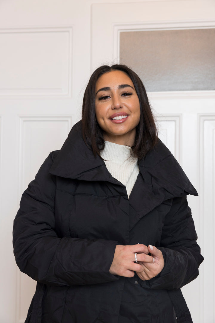 Langer gesteppter Mantel zum binden - mystylemode.de