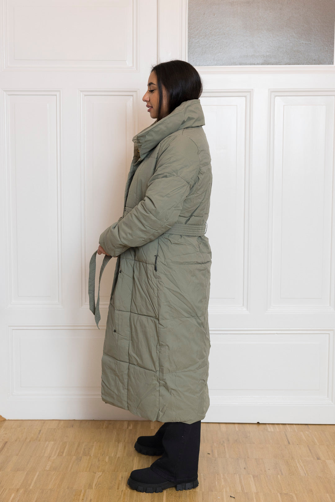 Langer gesteppter Mantel zum binden - mystylemode.de
