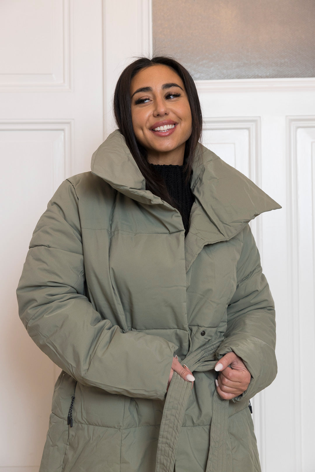 Langer gesteppter Mantel zum binden - mystylemode.de