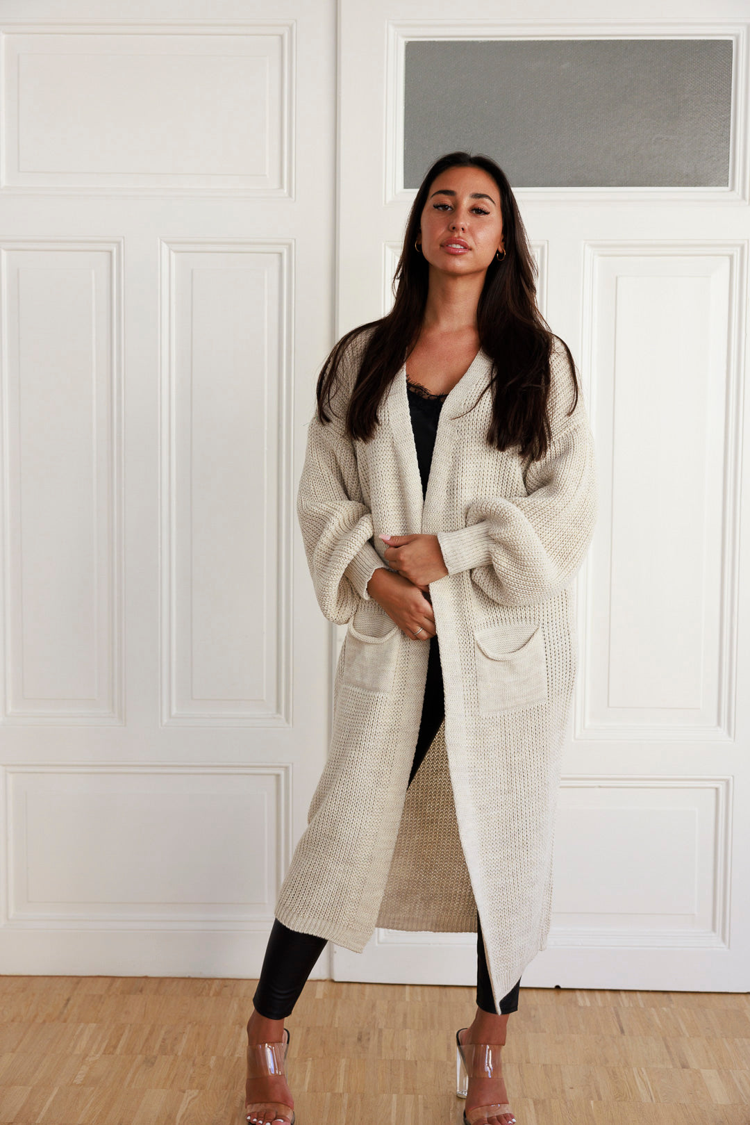 Maxi Strickjacke mit Ballonärmel - mystylemode.de