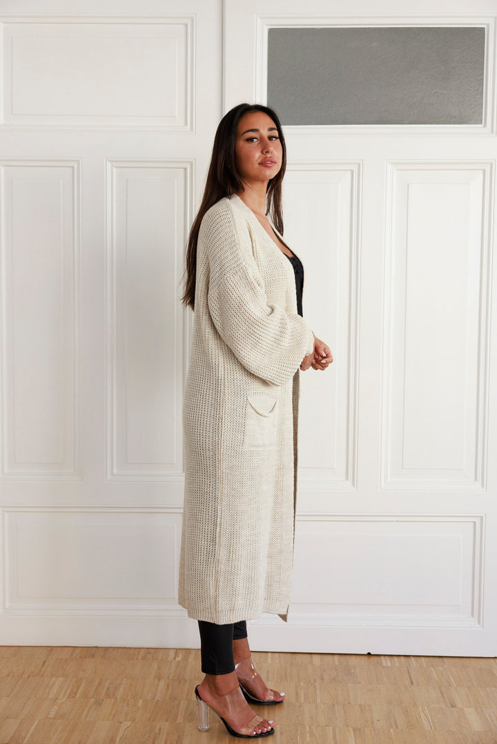 Maxi Strickjacke mit Ballonärmel - mystylemode.de