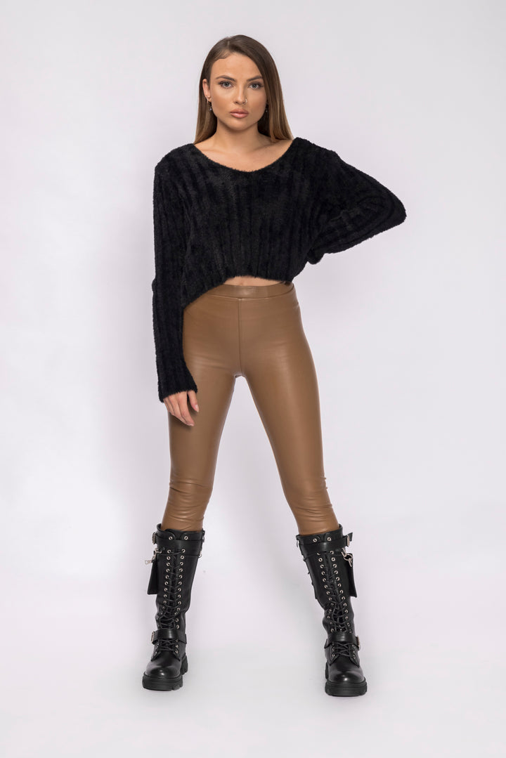 Leder Look Leggings - mystylemode.de