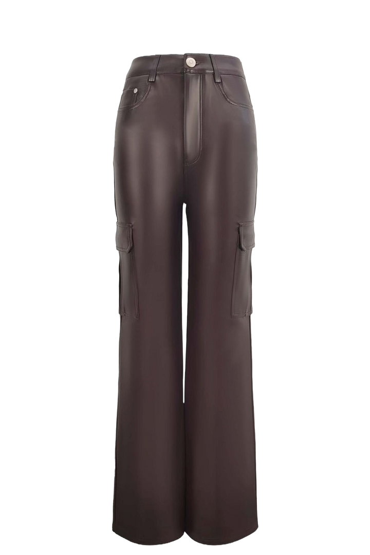 Straight Cargo Hose Leder Look - mystylemode.de