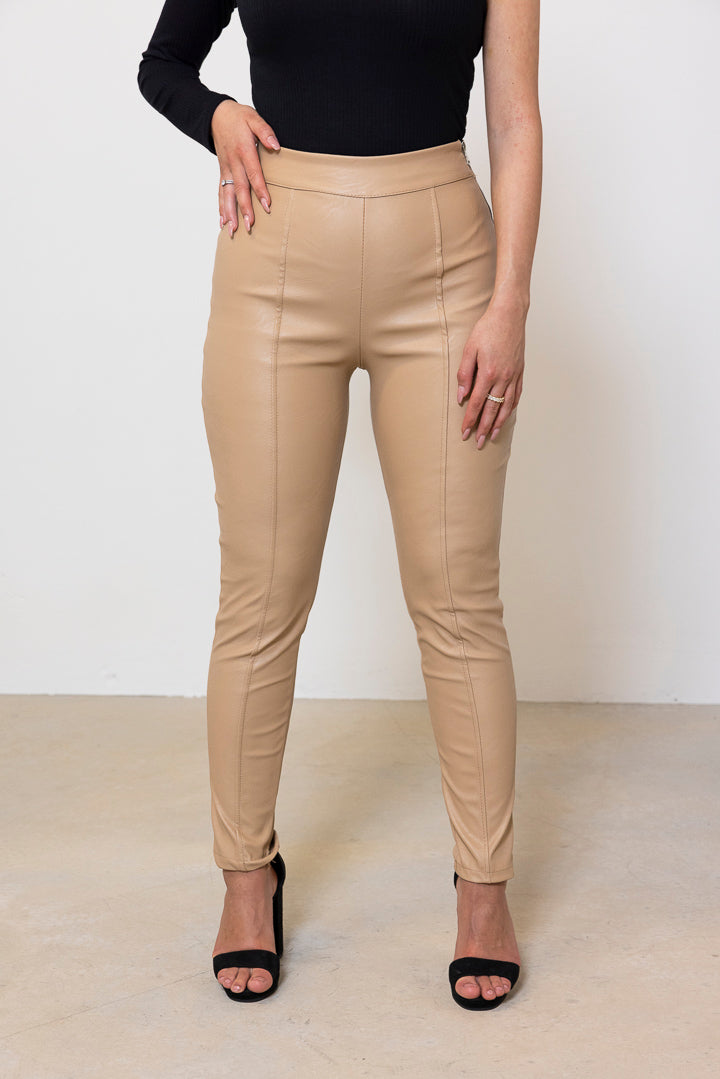 High Waist Leder Hose - mystylemode.de