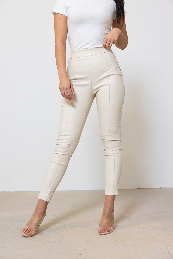 High Waist Leder Hose - mystylemode.de