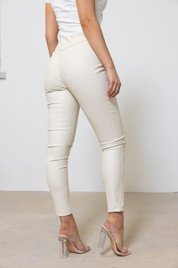 High Waist Leder Hose - mystylemode.de