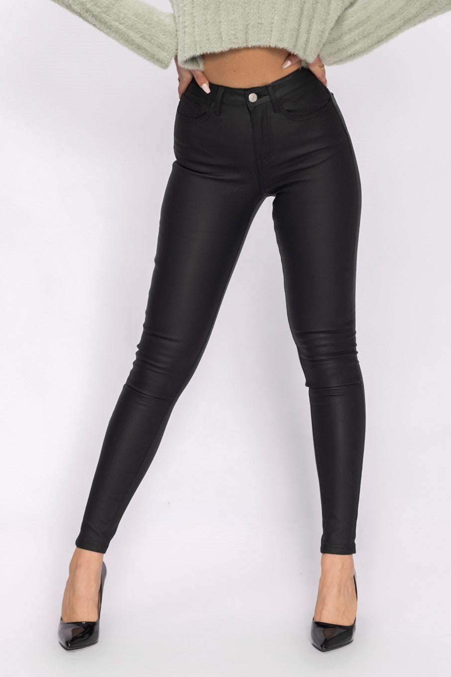 Push Up Leder Hose Matt - mystylemode.de